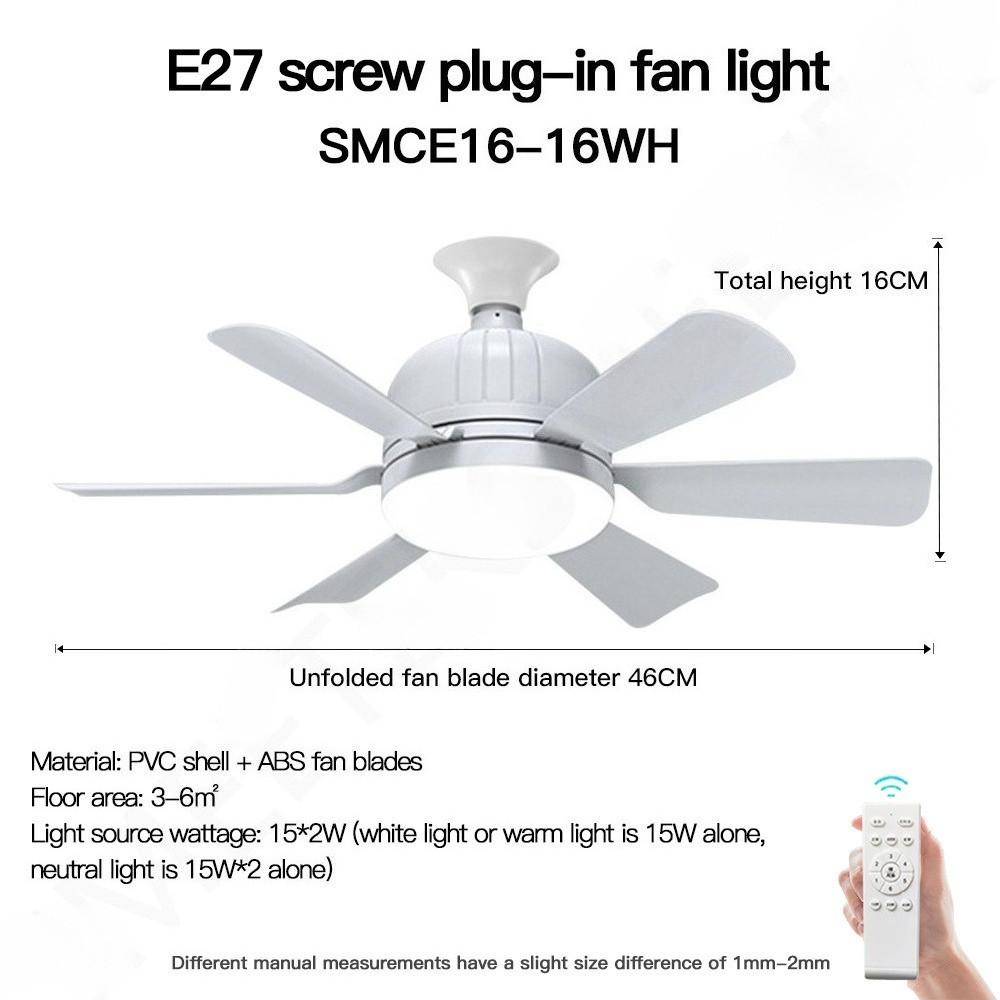 16 "Blade Household Small 3 Speed Adjustment Ceiling Fan Light Ceiling Fan With Light Tri color Dimming Lighting Fan
