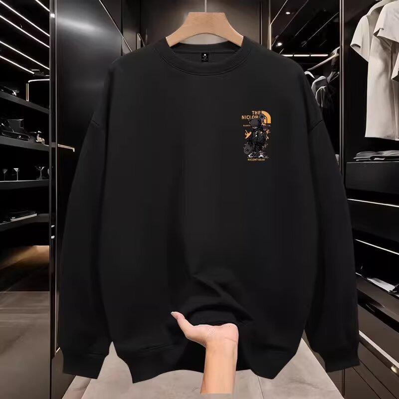 Kusang 2025 Autumn/Winter Men's Trendy Loose Round Neck Casual Fashion Hoodie