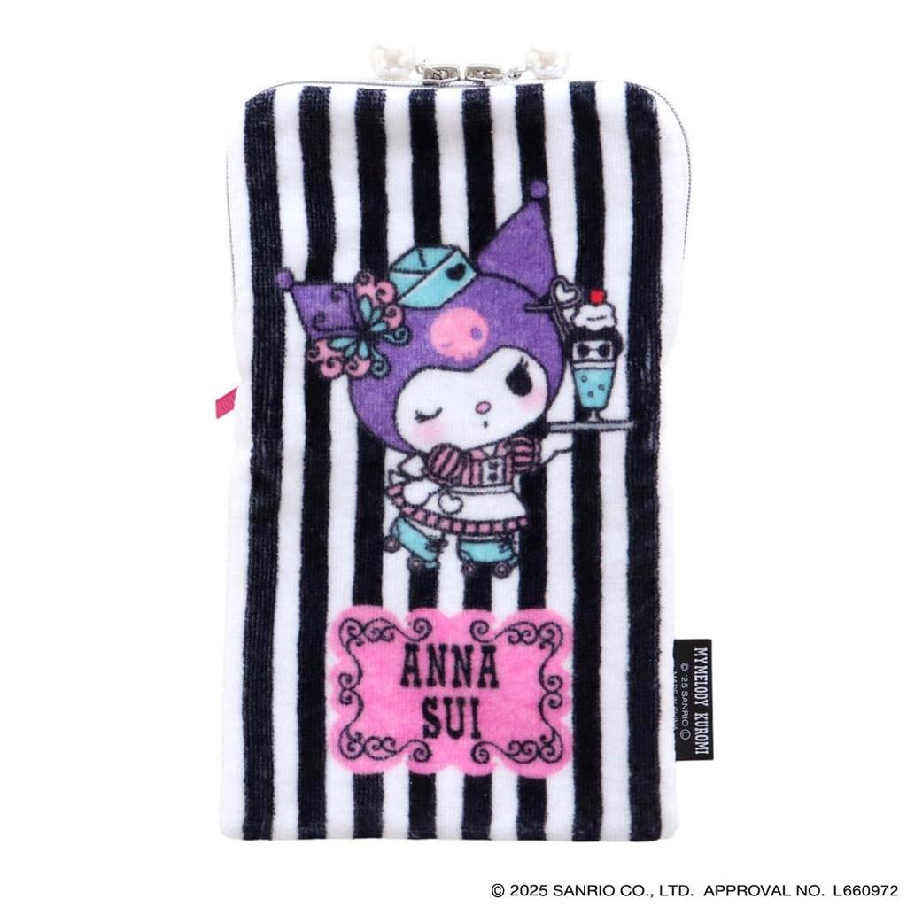 Anna Sui X My Melody Kuromi Zippered Towel with Bottle Case, My Melody (Pink), Women's Hand Towel, Approx. 13cm, Product Code: 001445-0001-01