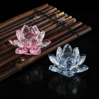 1PC Multi-Colored Glass Party Ornament Crystal Lotus Decorations Table Centerpiece Lotus Decor Wedding Transparent Home Exquisite