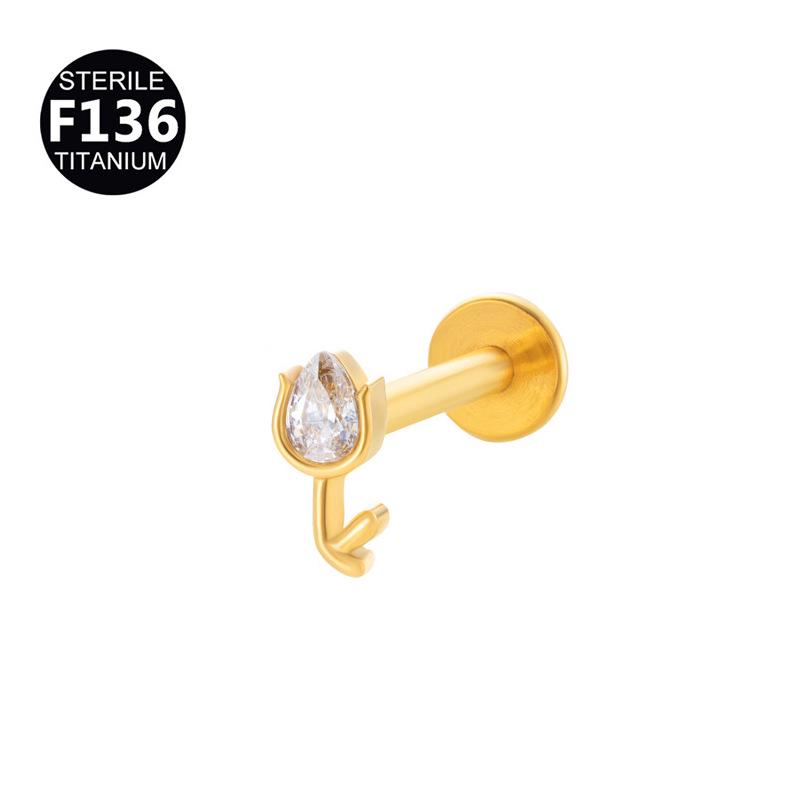 F136 Titanium Zircon Pendant Tragus Stud Cartilage Piercing Jewelry