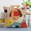 Illustration Style Printed Decorative Pillowcase Bedroom Living Room Square Cushion Pillowcase