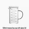 High-Temperature Resistant Glass Measuring Cup with Handle, for Baking, Milk, Juice, or Water.