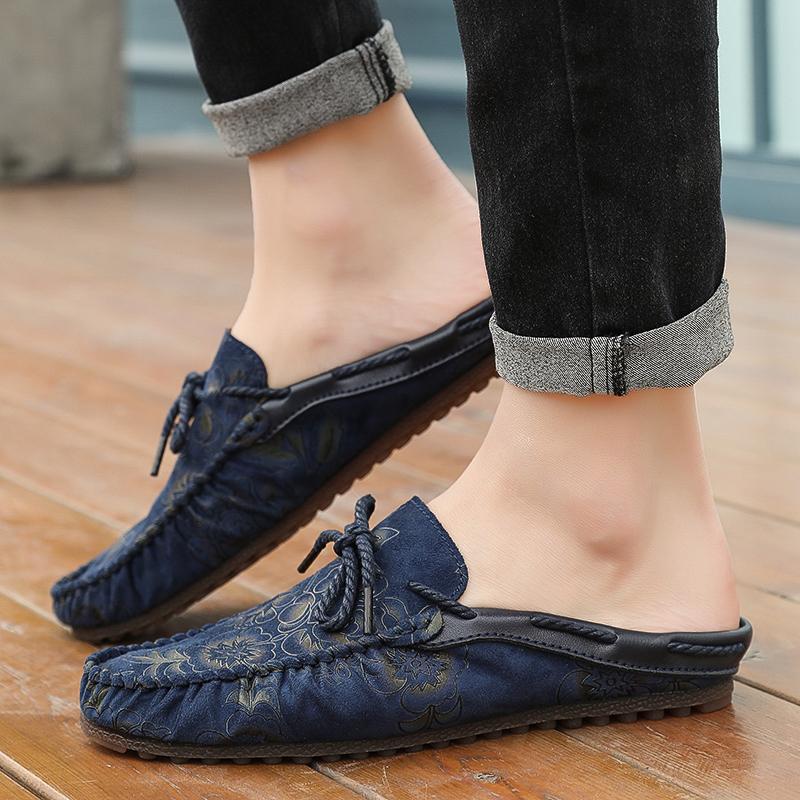 Fashion Loafers for Men 2025 Fashion Mules Shoes Summer Half Sandals Man Low Price Adult Elegant High Quality Designer Luxury Style Fun