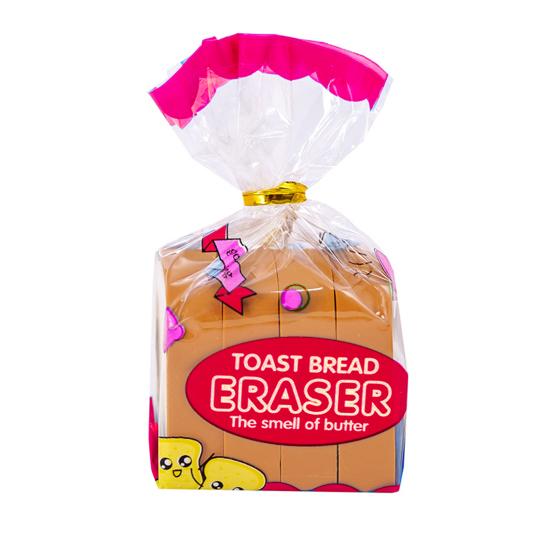 4Pcs/Set Pencil Erasers Cute Cartoon Realistic High Toughness Traceless Labor-saving Wipe Clean Christmas Gift Funny Toast Bread Kids Students Erasers