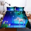 Digital Print Pink Unicorns Beding Set Princes Soft Duvet Cover Set Pilow Cover Flower Unicorn Carton Bed Linen Sets Ropa De Cama Tf85
