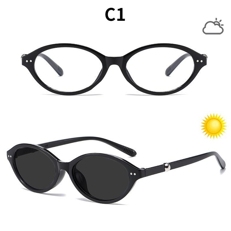 Women s eyewear fashion oval pearl photochromic glasses
