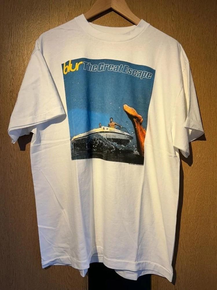 Blur Band The Great Escape 90s White short sleeve T shirt Vtg S-5XL Unisex T-Shirt S