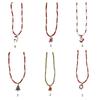 Fashion Cartoon Christmas Pendant Necklace Elegant Collar Necklace Choker Holiday Beaded Charm Neck Chain Party Jewelry
