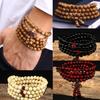 9 Styles 6mm Natural Sandalwood Buddhist Buddha Wood Prayer Beaded Knot Black Ebony Unisex Men Bracelets & Bangles for Women