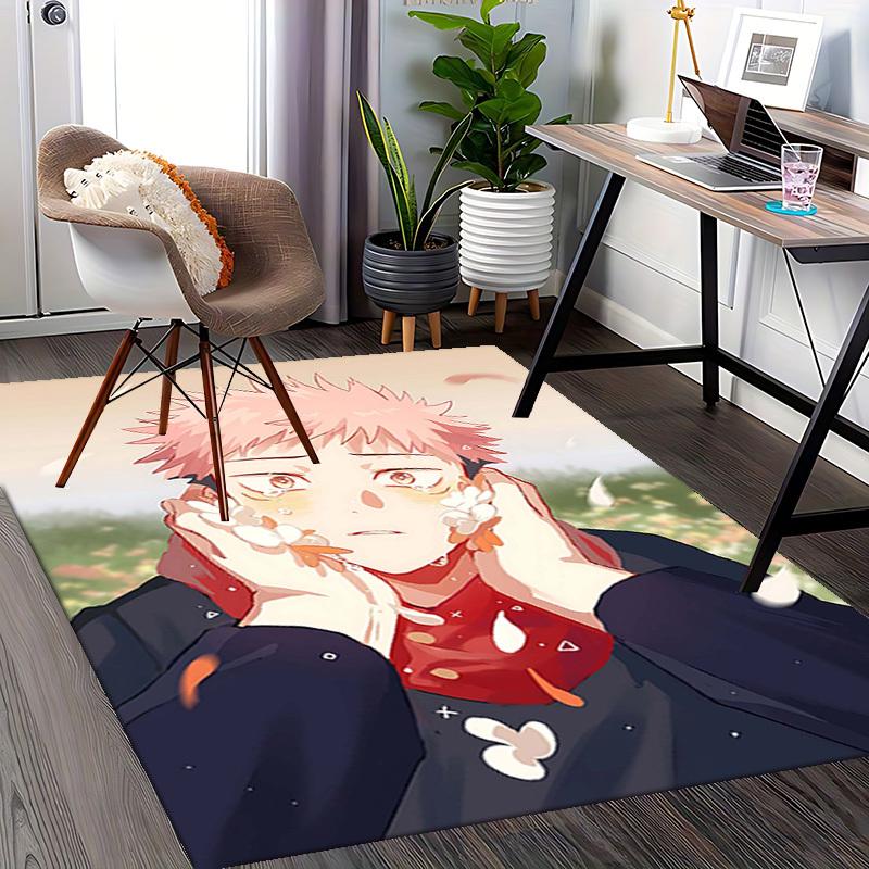 1pc Anime Cartoon Design Jujutsu Kaisen Satoru Gojo Office Chair Mat, Non-Slip Carpet for Home Decor, Suitable for All Seasons.U048
