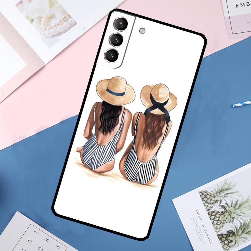 Best Friends BFF Matching Case For Samsung Galaxy S24 Ultra S20 S21 S22 S23 S25 Ultra S9 S10 Plus S25 FE Back Cover