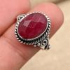 Faceted Ruby  Gemstone 925 Sterling Silver Handmade Ring Jewelry Beauteous Gift For Her