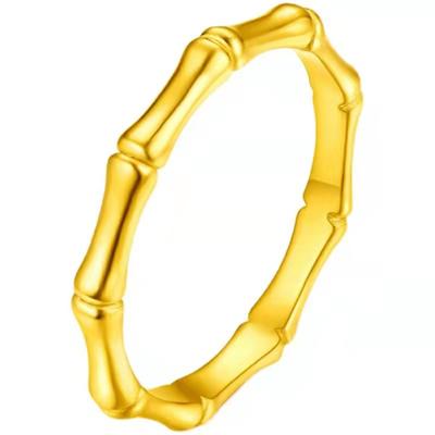 18k Gold Bamboo Rings Gold Women's Plain Couple Rings Fashion Ladies Rings