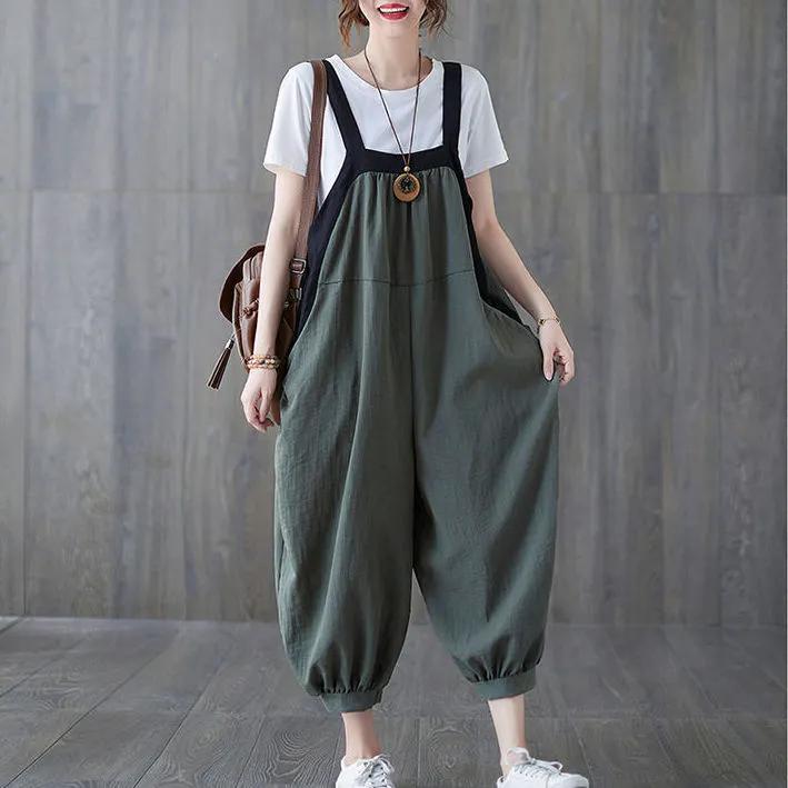 Casual Overalls Women's Summer Clothes Large Size Loose Covering Meat Was Thin Harlan One-piece Pants