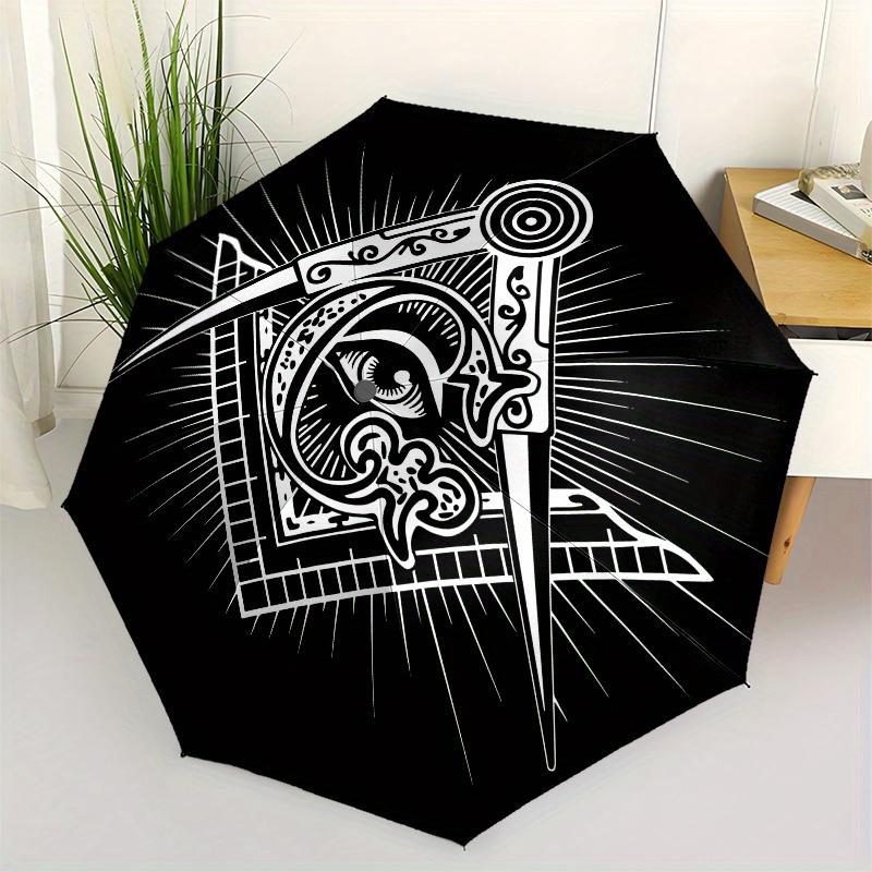 Masonic Eye Symbol - Freemasonry Masonic Decal for Car Window, Laptop or BumperUmbrella, Portable 3-Fold Umbrella for Men & Women,Christmas Gift ES230