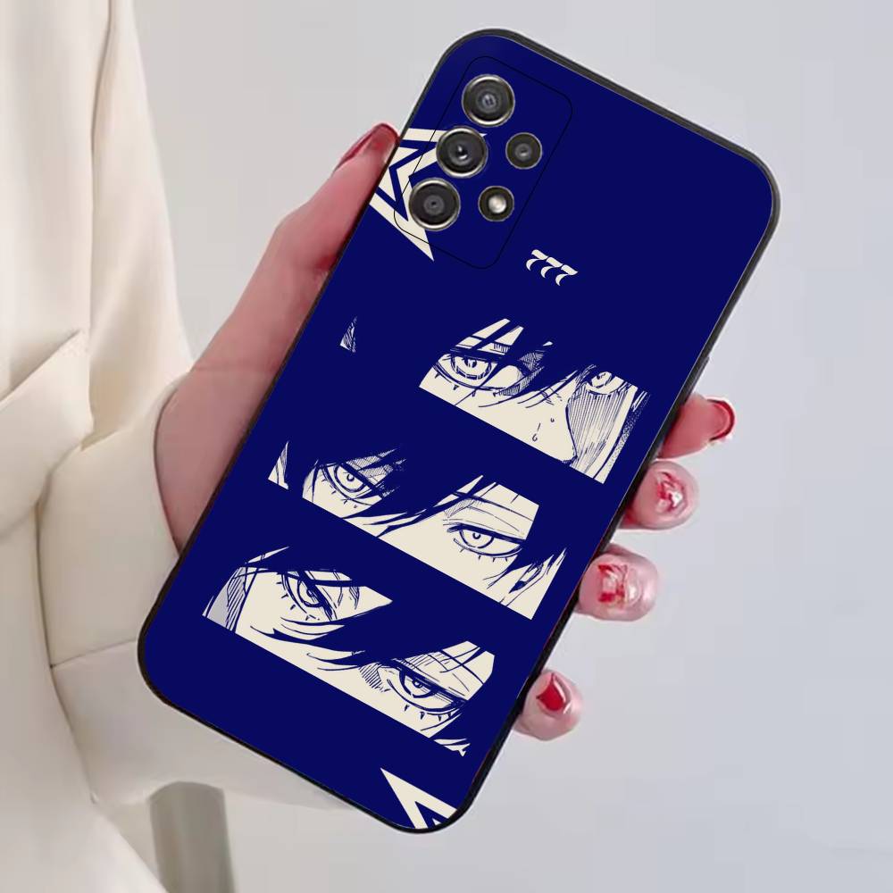 Anime B-Blue L-Lock Phone Case Black Silicone Soft For Samsung S25,S24,S21,S22,S23,S30,Ultra,S20,Plus,Fe,Lite