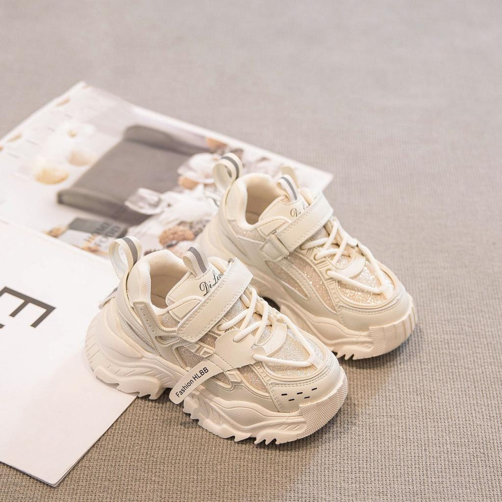 Sports Shoes for Girls New Shoes for Autumn and Winter Children Plus Plush Daddy Shoes Casual Two Cotton Shoes for Boys Medium and Large Children