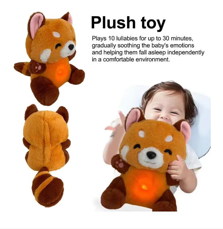 Plush Toy Red Panda Breathing Stuffed Animal 2026 New For Anxiety Adults With Music Lights & Rhythmic Breathing In Four Modes