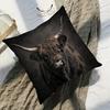 1 ultra-soft highland cow pillowcase with a fine highland cow motif on a black background