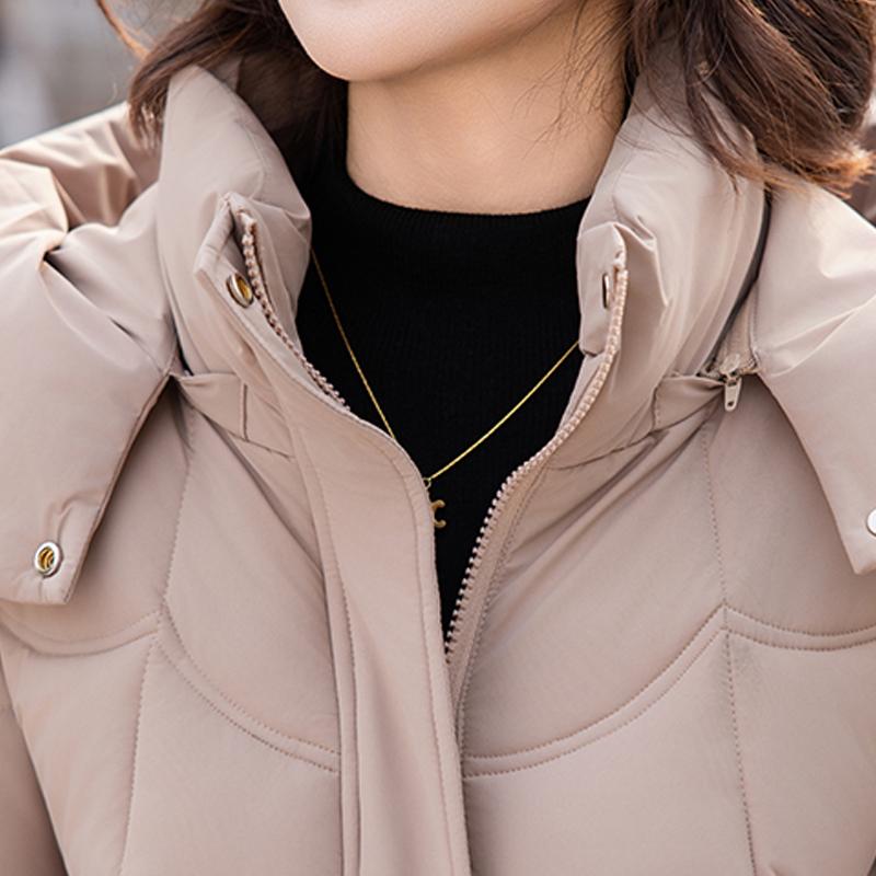 Mode Winterjacken Damen Kurzparkas Kapuze Locker Dick Warm Damenmäntel