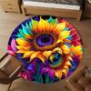 1pc Sunflower Petals Round Chair mat Area Rug - Non-Slip, Floor Mat for Office, Bedroom, and Indoor Decor -1002270