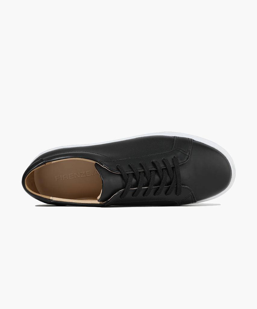 Firenze Atelier Simple Line Genuine Cowhide Basic Sneakers 1180 [Black Fg]