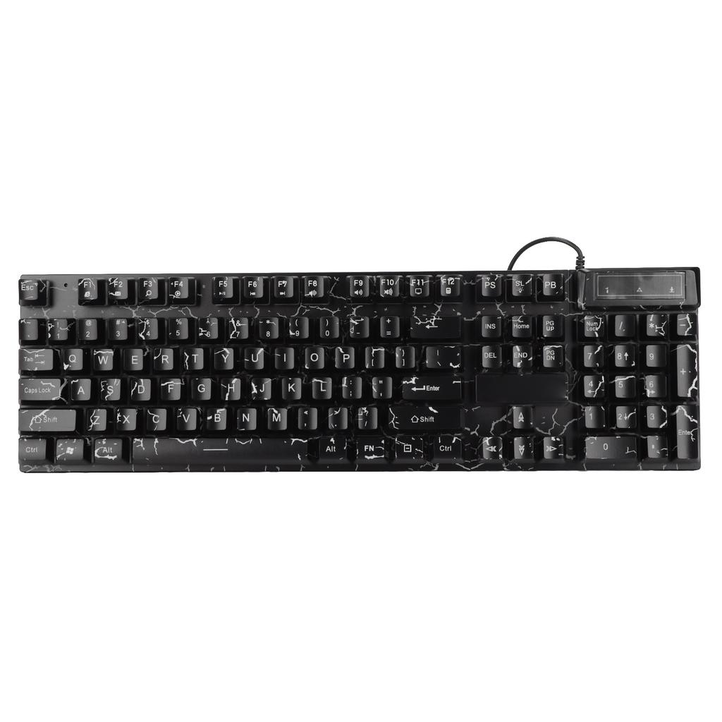 Wired Mechanical Gaming Keyboard 104 Keys Colorful Light Suspended Keycaps Comfortable Touch USB