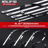 Metal Zip Tie Gun Kits, Stainless Steel Cable Tie Tool with 100pcs 11.8inch Metal Cable Tie Of Uv-Resistant Heavy-Duty Metal zip Ties, Chain Link