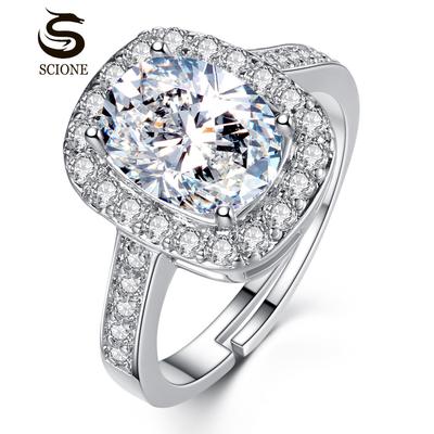 Ovaler Zirkon-Ring, lebender Ring, übertriebener Persönlichkeitsschmuck, weiblicher offener Ring