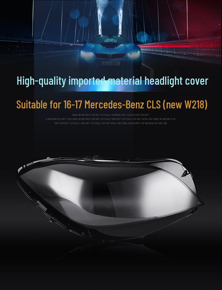 Compatible Headlight Lens Cover for 2016-2017 Mercedes-Benz CLS W218 - Headlight Shell/Mask.
