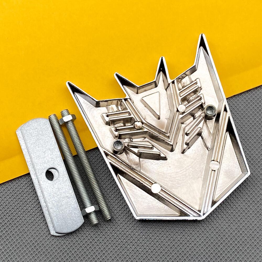 Chrome Metal self-luminous Transformers Decepticon Grille Emblem Car Grill Badge