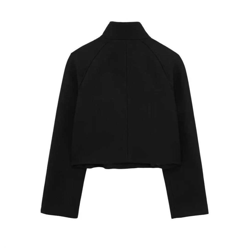 Autumn Women's Street Fashion Double-Breasted Short Woolen Coat