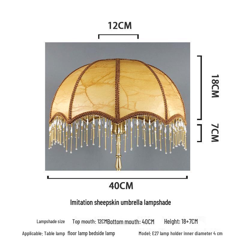 Retro Style Table Lamp with E27 Holder and Lampshade for Bedroom or Bedside