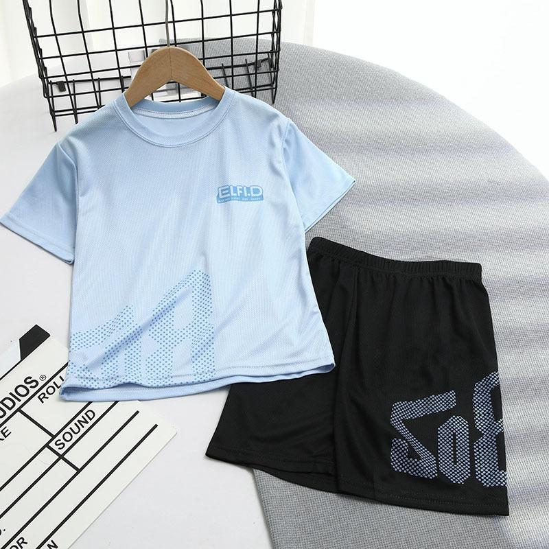 Dubbped Kids Running Clothes Sets Boys Football Jersey Short Sleeve Children Sports Training Uniforms Soccer Jerseys Set