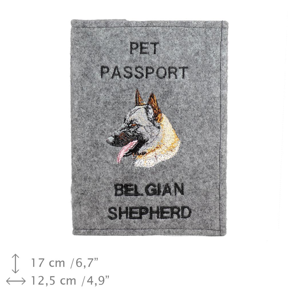 Belgian Shepherd Dog, Belgian Sheepdog - Dog passport case, document case, gift for the traveller from the Art-Dog brand