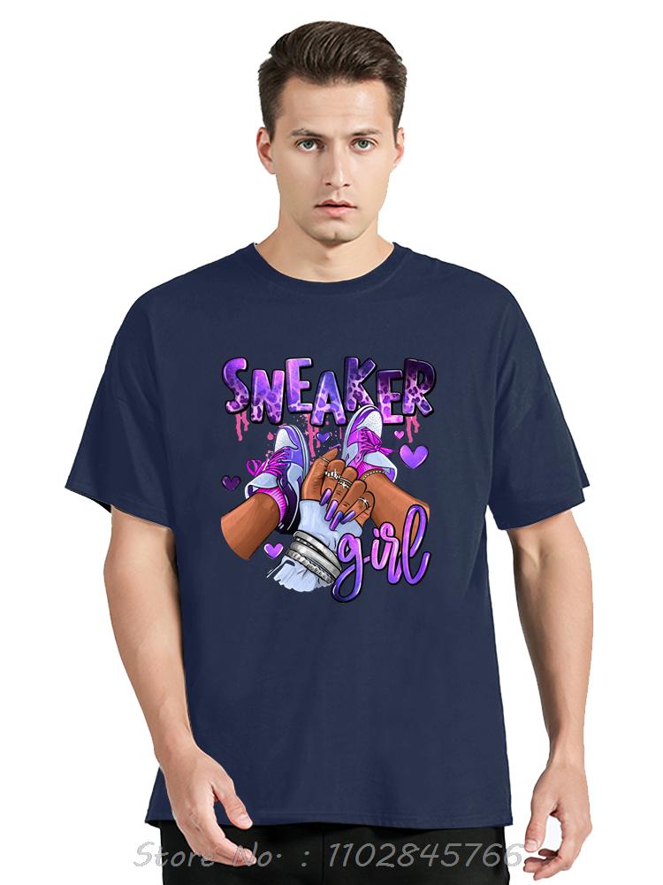 Baumwoll T-Shirt Sneaker Mädchen Grafik Oversized T-Shirt Lässige Unisex Oberteile T-Shirts Rundhals Sommer Hip Hop Streetwear Herrenbekleidung
