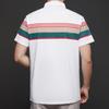 Maglietta Polo da Uomo con Collo a Revers T-shirt Estiva a Righe Color Contrastanti Delicata sulla Pelle Manica Corta Top da Uomo per Affari