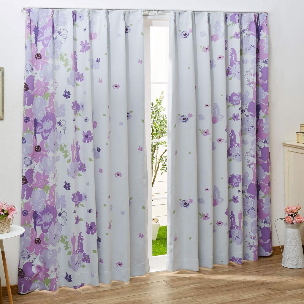 Disney Rapunzel Blackout Set of Disney 100x200cm Curtains, 2, SB-432, Princess, Heat-Blocking, Blackout,