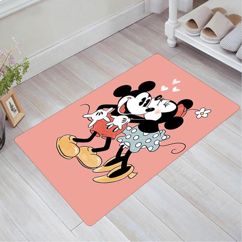 

1pc Mickey Mouse Minnie Mouse Printed Carpet: Rectangle Rug for Living Room, Bedroom, Office, Home Decor, Kitchen, Non-slip, Game Area Rug 60cm by 90cm