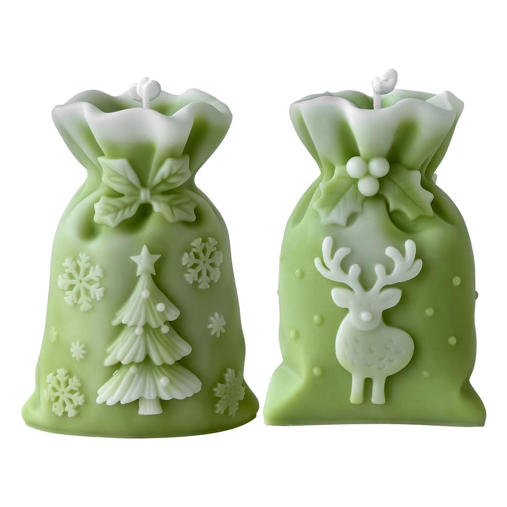 Christmas Gift Bag Silicone Candle Mold Candy Bag Shape Silicone Mold Baking Tool For Epoxy Resin Candle Soap Chocolate