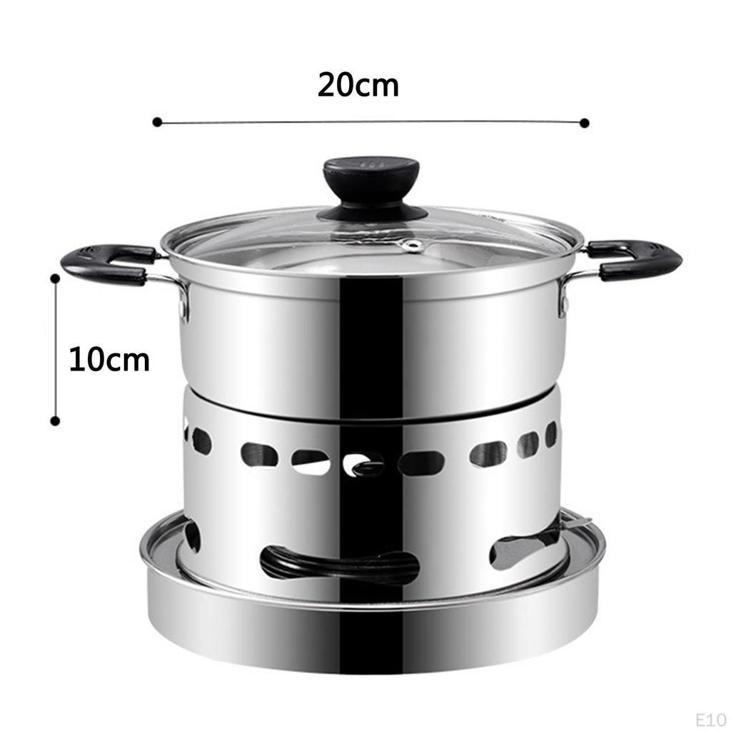 Pot Chafing Dish Fondue Set Melting Burner for Indoor Travel Picnic Banquets Catering