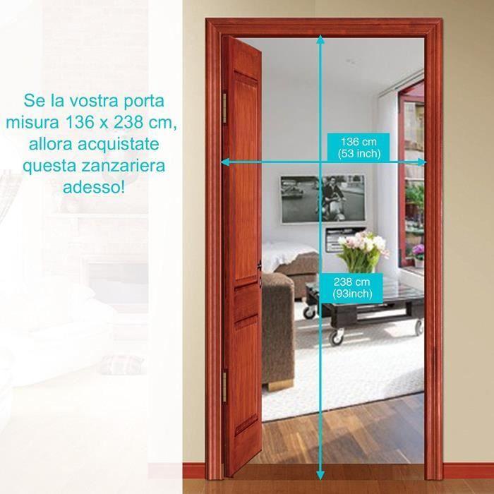 Moustiquaire - apalus - rideau aimanté - 140x240cm - fixation auto agrippante - blanc