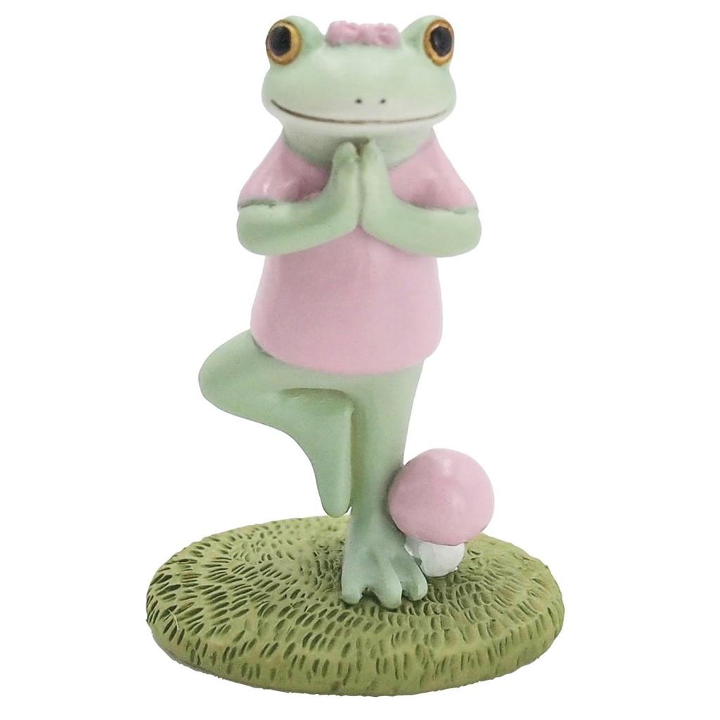 Tea Life Daikai Copeu Mascot Frog Yoga Pink Cm 74491 W3.2 D2.5 H4.8