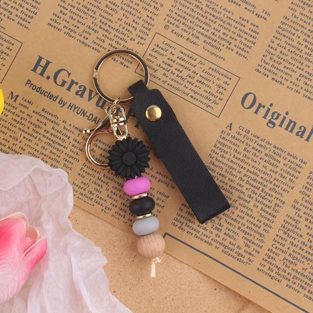 Colored Daisy Pendant Keychain Silicone Mobile Phone Lanyard New Bag Pendant Gifts