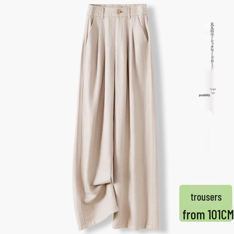 

2025 Women s Light Breathable Wide-Leg Yamamoto Pants: Slimming, Casual, Loose Seven-Point Straight-Leg Summer Wear 2XL (125-135 lbs)