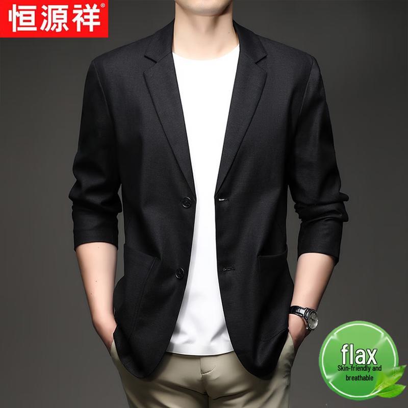 Hengyuanxiang Men s Linen Blend Casual Blazer XL