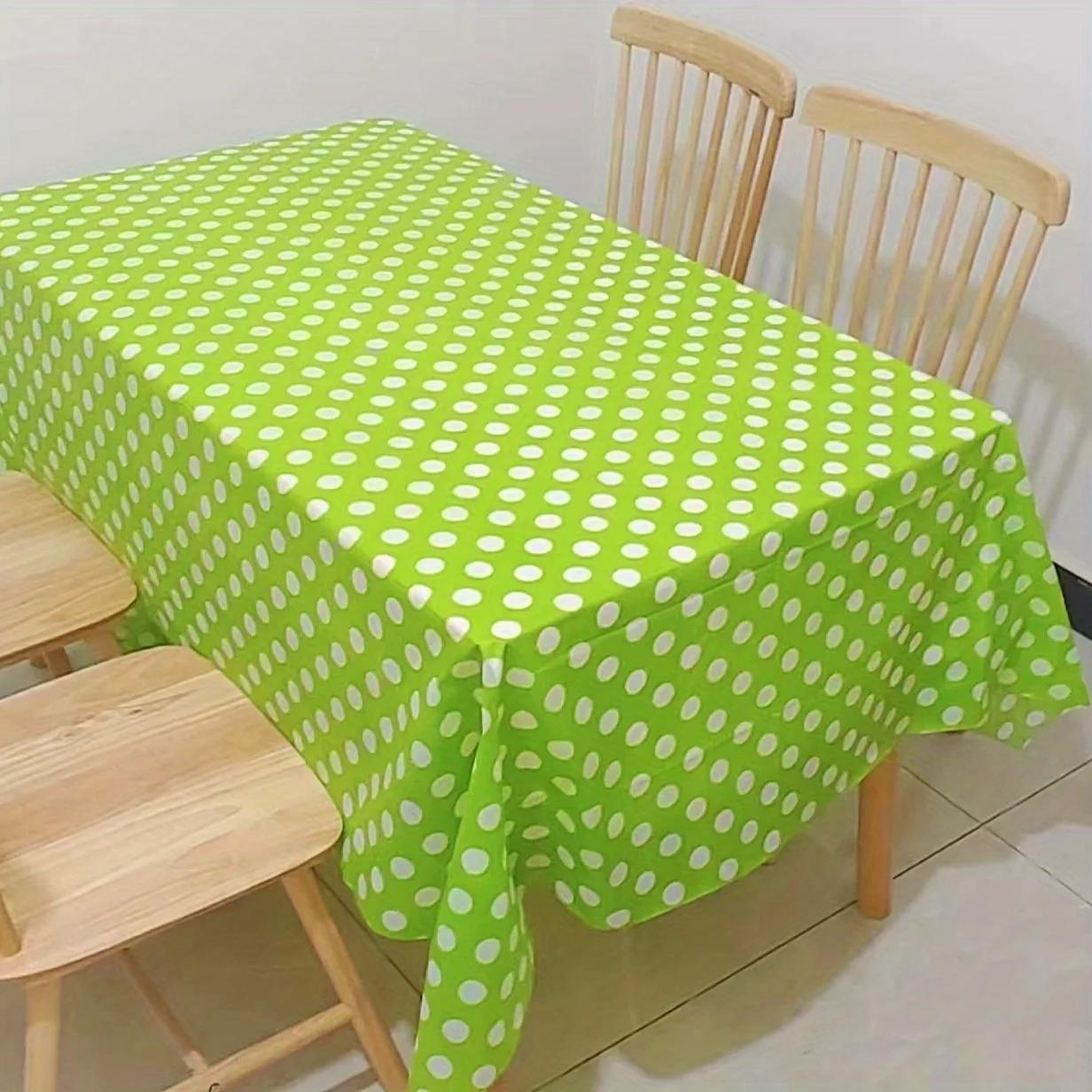 

Waterproof And Oil-Proof Polka Dot Disposable Rectangular Tablecloth Peva Material Restaurant Hotel Tablecloth For Home Party