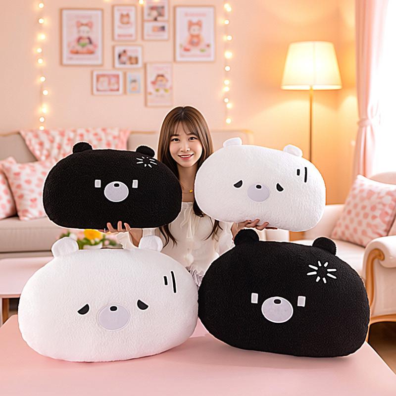 Self Deprecating Bear Plush Pillow With Pp Cotton Filling For Bedroom And Office Comfort