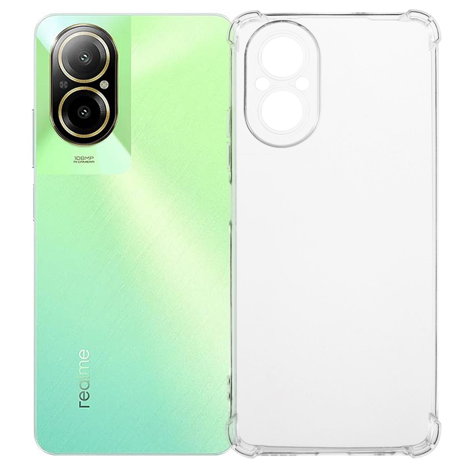 

Для Realme C67 4G чехол усиленный четырехугольный антицарапающий прозрачный чехол для телефона TPU A
